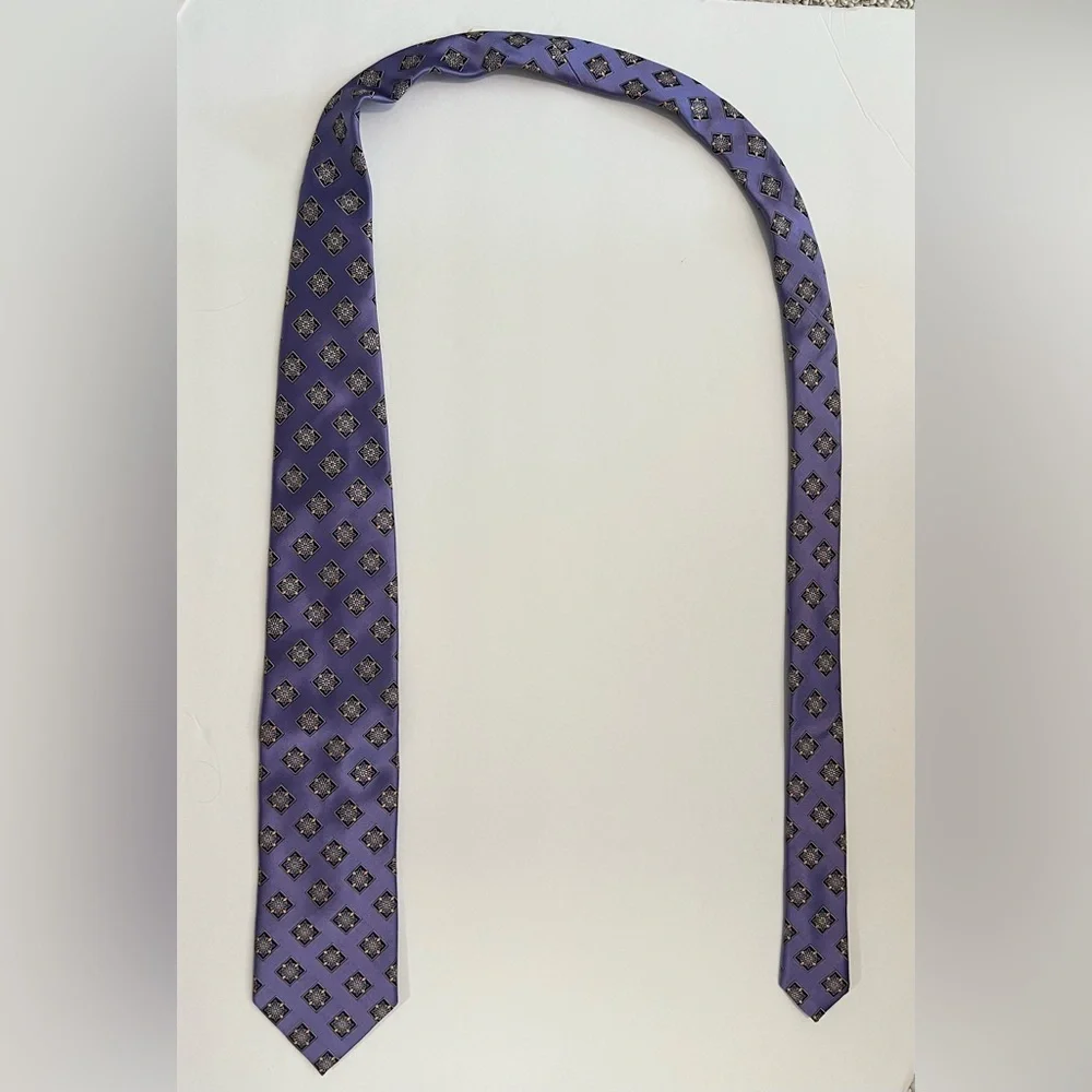 Ermenegildo Zegna, Floral, Daisy, 100% Silk, Elegant, Purple,Patterned,Men's Tie